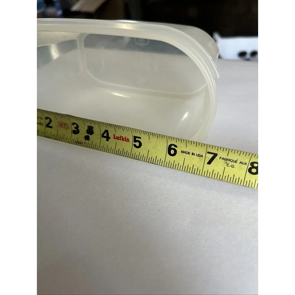Vintage Tupperware Modular mate 4 3/4 Cup 1612-13 Clear Plastic 1616-20 Blue Lid